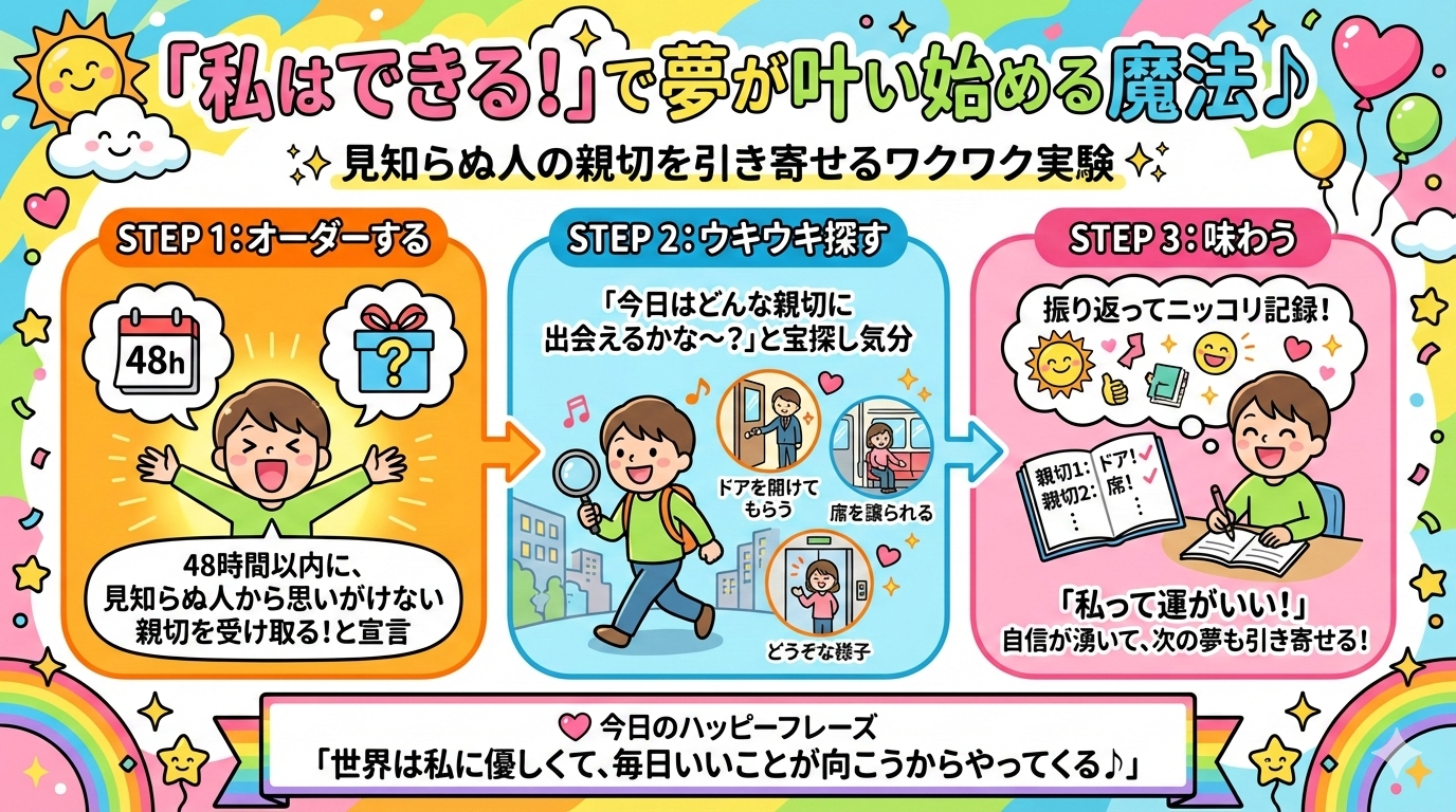 【現実創造】48時間以内に「親切」を受け取る実験♡